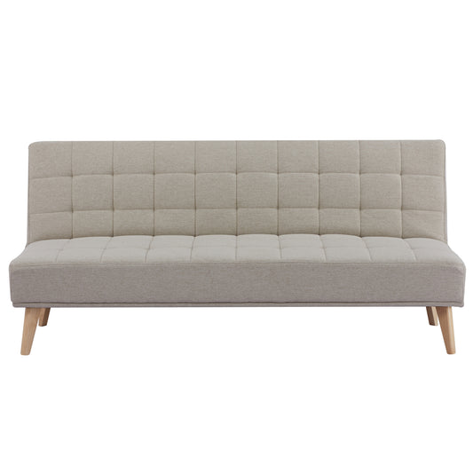 Brando 3 Seater Sofa Futon Bed Fabric Lounge Couch - Beige - Cosy Abode