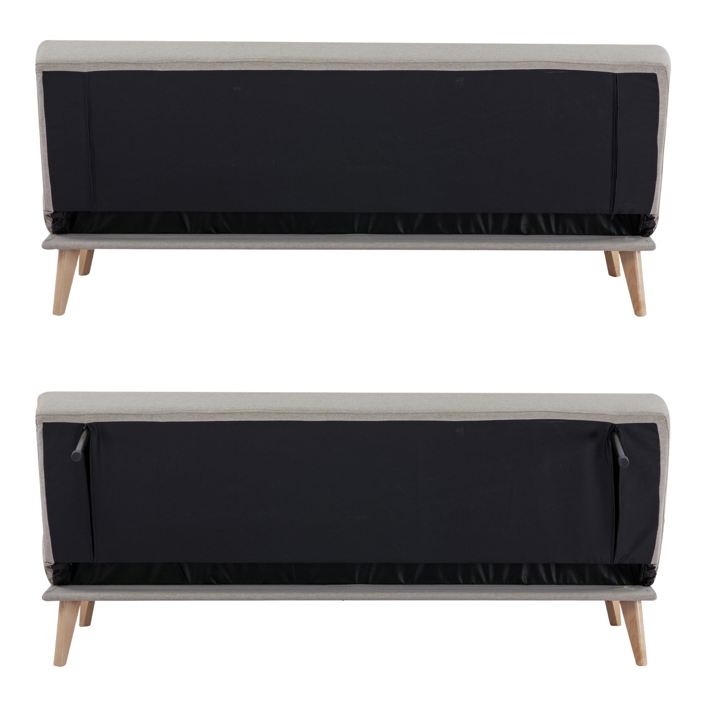 Brando 3 Seater Sofa Futon Bed Fabric Lounge Couch - Beige - Cosy Abode