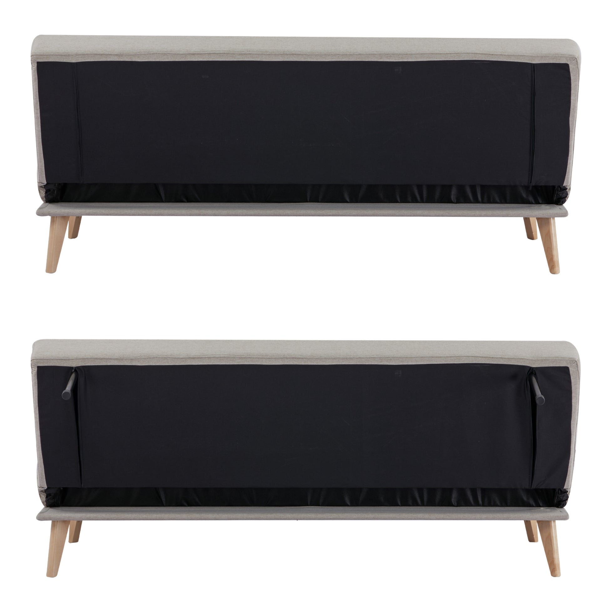 Brando 3 Seater Sofa Futon Bed Fabric Lounge Couch - Beige - Cosy Abode