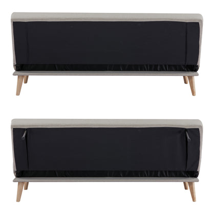 Brando 3 Seater Sofa Futon Bed Fabric Lounge Couch - Beige - Cosy Abode
