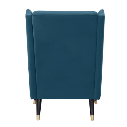 Sylvia Set of 2 Accent Sofa Arm Chair Fabric Uplholstered Lounge Couch - Navy - Cosy Abode