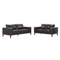 Lorenzo 2 + 3 Seater Sofa Leather Upholstered Lounge Set - Chocolate - Cosy Abode