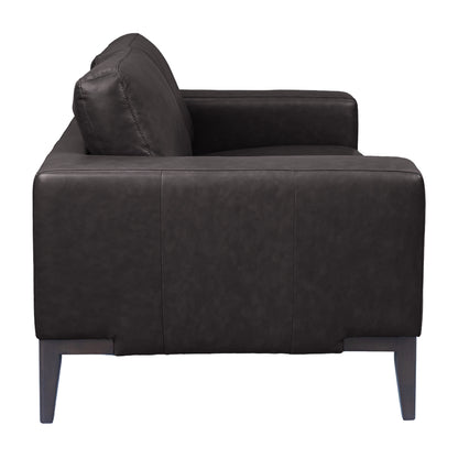 Lorenzo 3 Seater Sofa Leather Upholstered Lounge - Chocolate - Cosy Abode