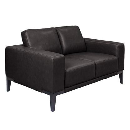Lorenzo 2 Seater Sofa Leather Upholstered Lounge - Chocolate - Cosy Abode