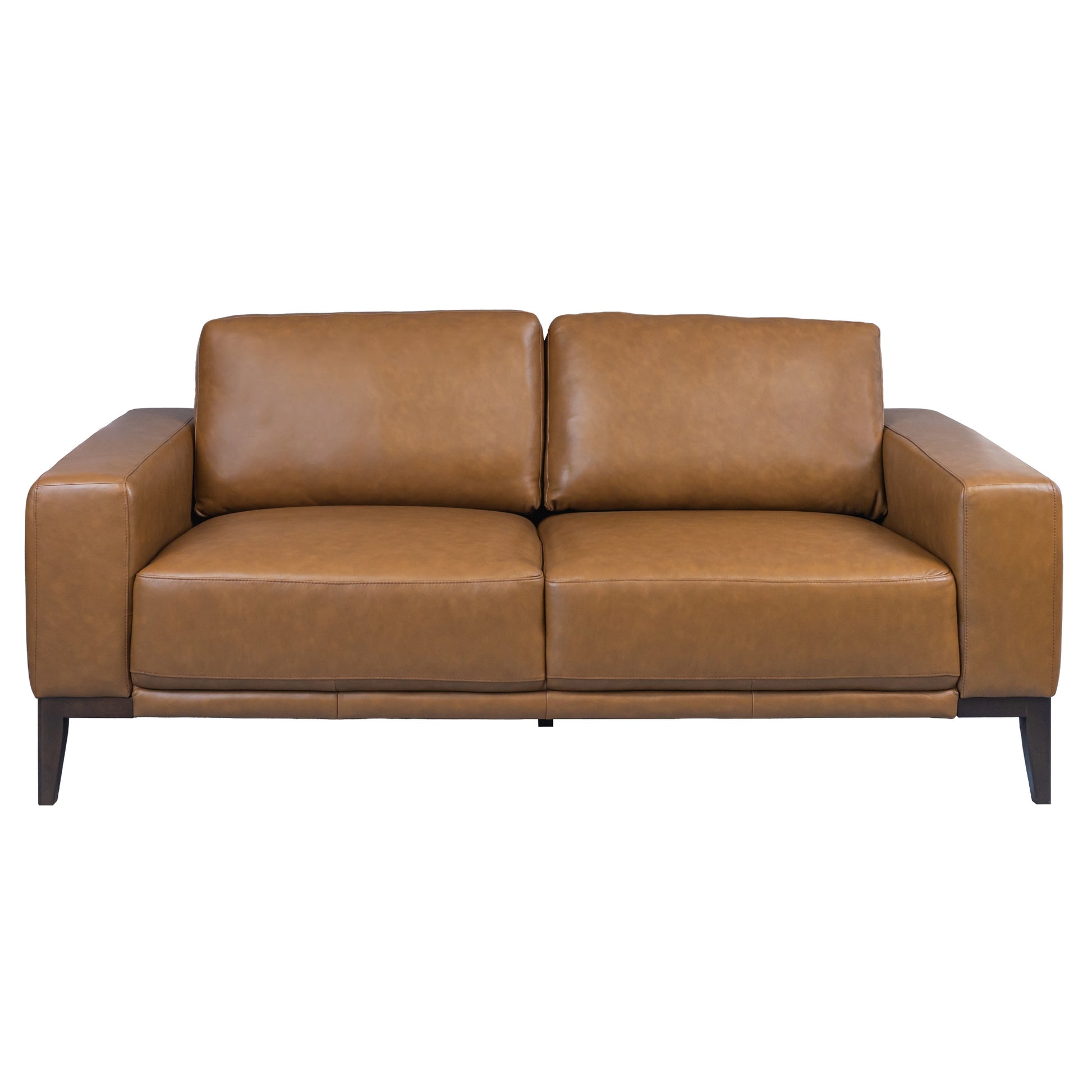 Lorenzo 3 Seater Sofa Leather Upholstered Lounge - Tan - Cosy Abode