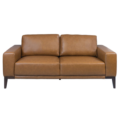 Lorenzo 3 Seater Sofa Leather Upholstered Lounge - Tan - Cosy Abode