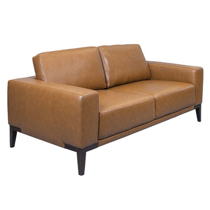Lorenzo 3 Seater Sofa Leather Upholstered Lounge - Tan - Cosy Abode