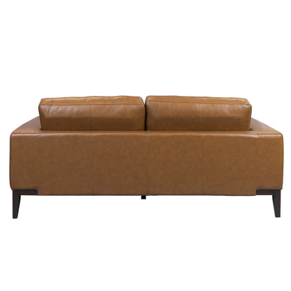 Lorenzo 3 Seater Sofa Leather Upholstered Lounge - Tan - Cosy Abode