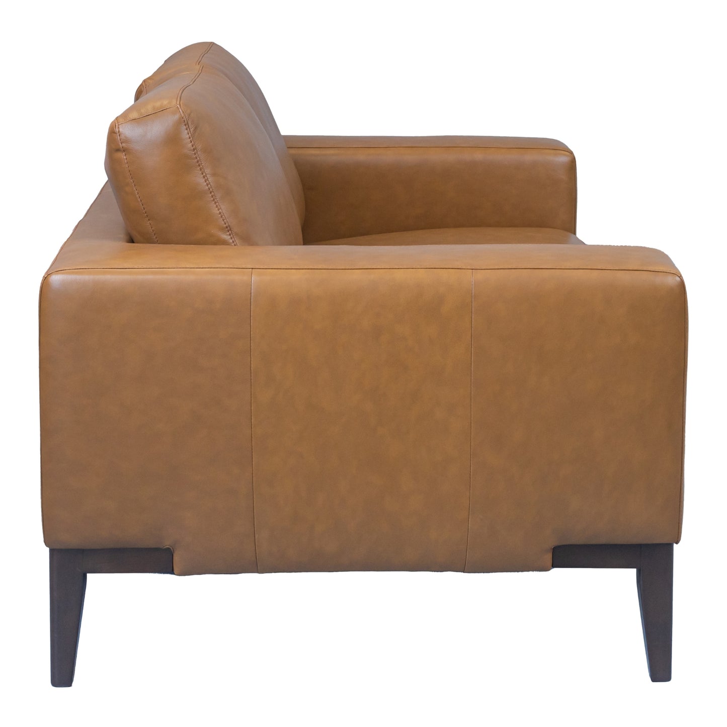 Lorenzo 2 Seater Sofa Leather Upholstered Lounge - Tan - Cosy Abode