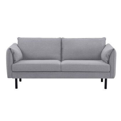 Channel 3 Seater Fabric Sofa Lounge Couch Grey - Cosy Abode