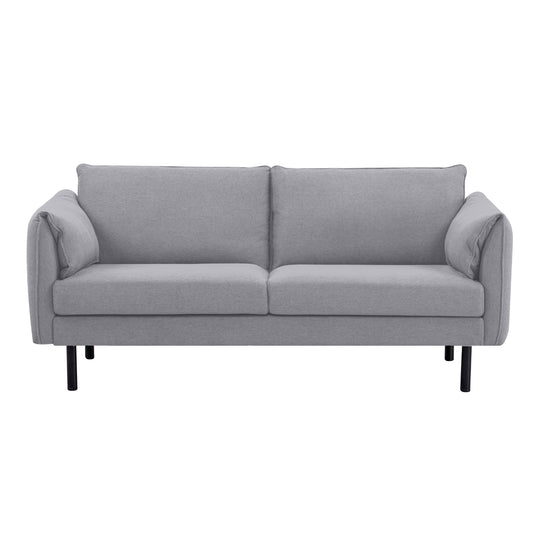 Channel 3 Seater Fabric Sofa Lounge Couch Grey - Cosy Abode