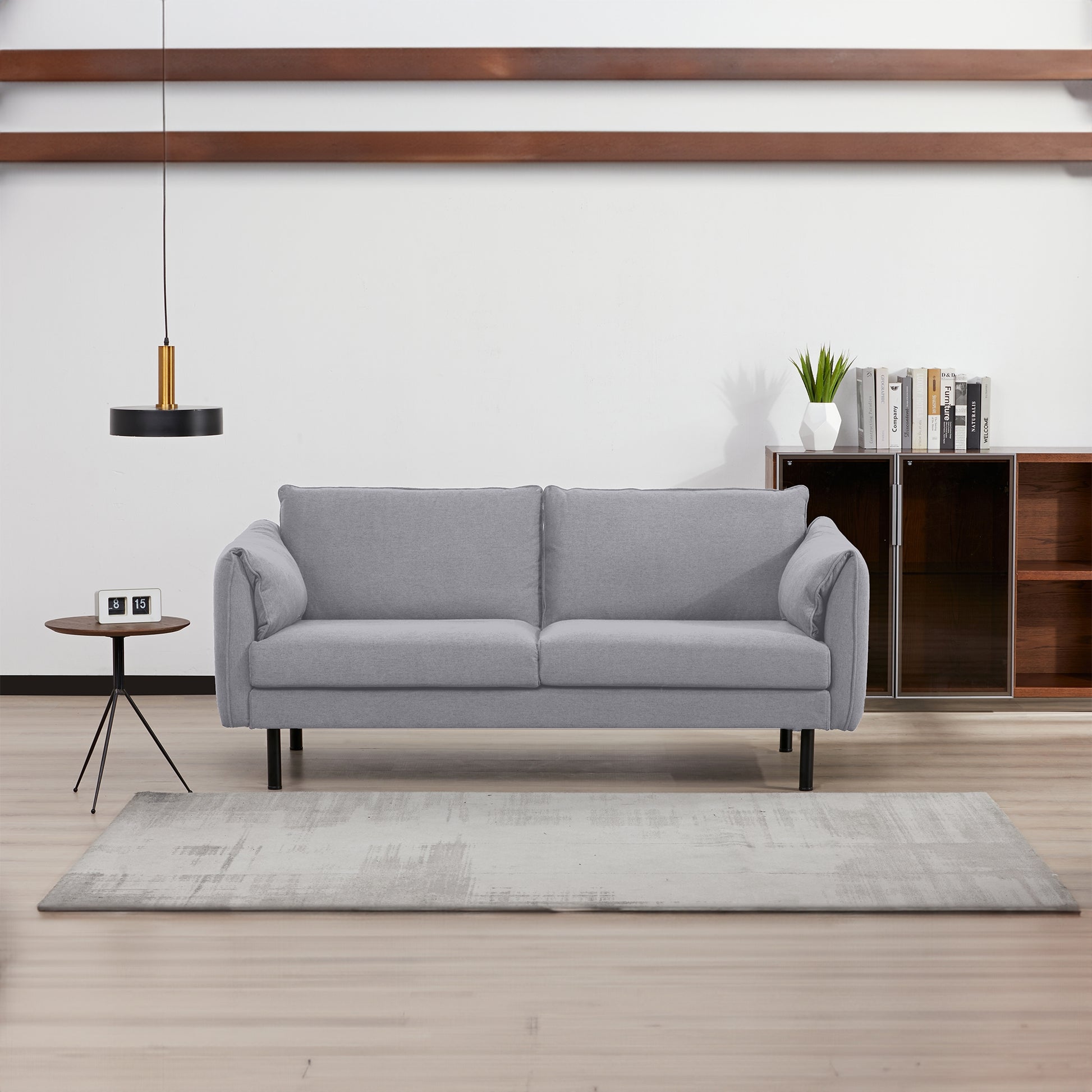 Channel 3 Seater Fabric Sofa Lounge Couch Grey - Cosy Abode