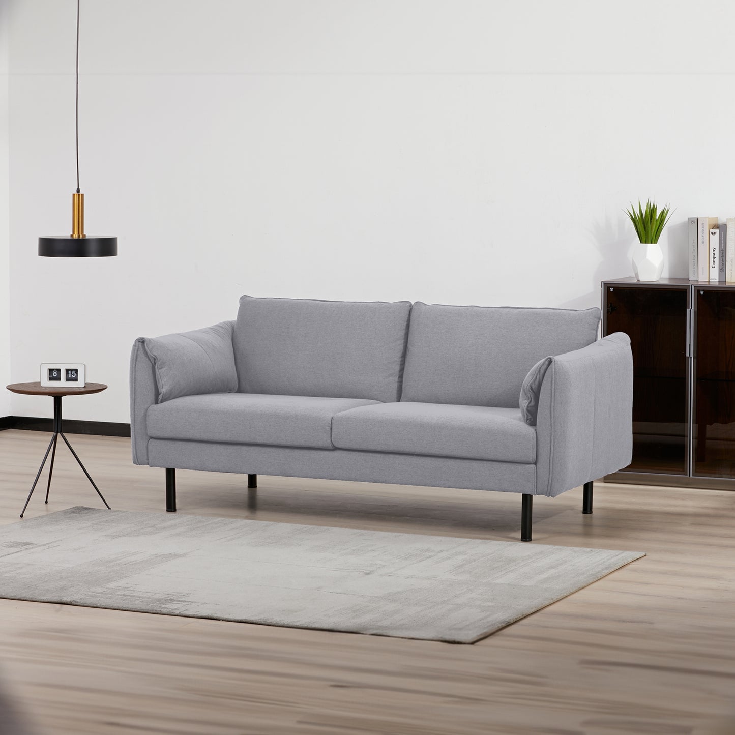 Channel 3 Seater Fabric Sofa Lounge Couch Grey - Cosy Abode