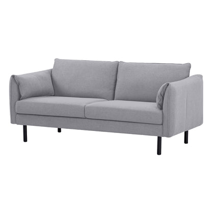 Channel 3 Seater Fabric Sofa Lounge Couch Grey - Cosy Abode