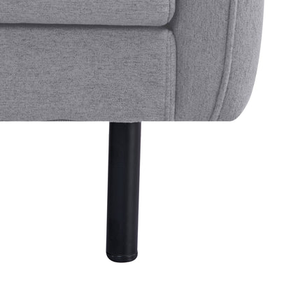 Channel 3 Seater Fabric Sofa Lounge Couch Grey - Cosy Abode