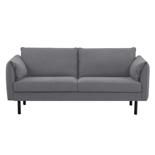 Channel 3 Seater Fabric Sofa Lounge Couch Dark Grey - Cosy Abode