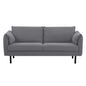 Channel 3 Seater Fabric Sofa Lounge Couch Dark Grey - Cosy Abode
