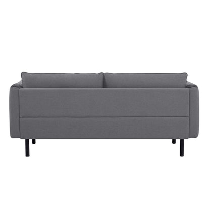 Channel 3 Seater Fabric Sofa Lounge Couch Dark Grey - Cosy Abode