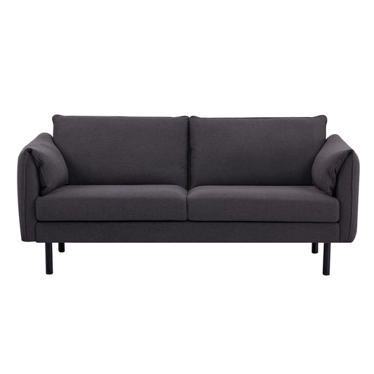 Channel 3 Seater Fabric Sofa Lounge Couch Charcoal - Cosy Abode