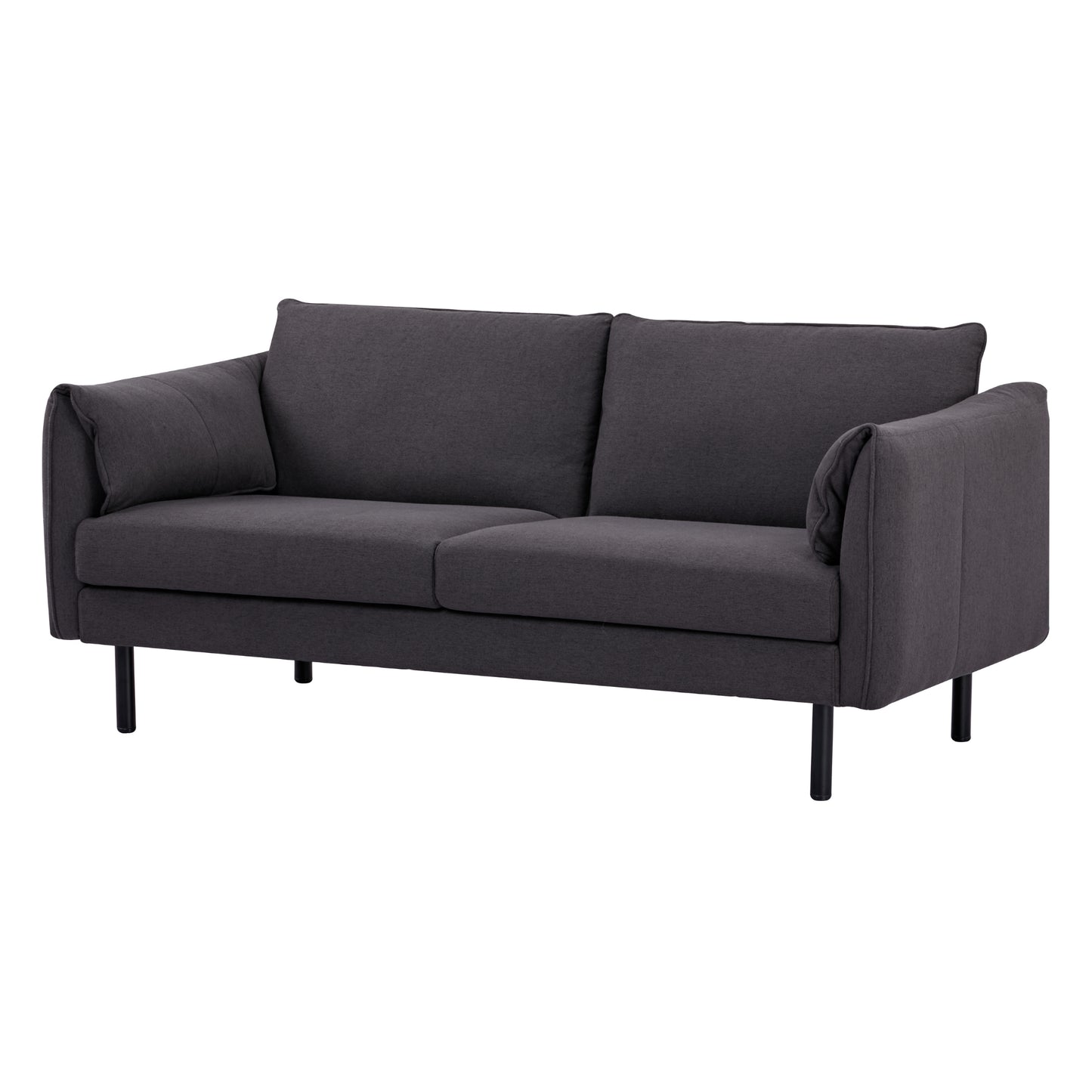 Channel 3 Seater Fabric Sofa Lounge Couch Charcoal - Cosy Abode
