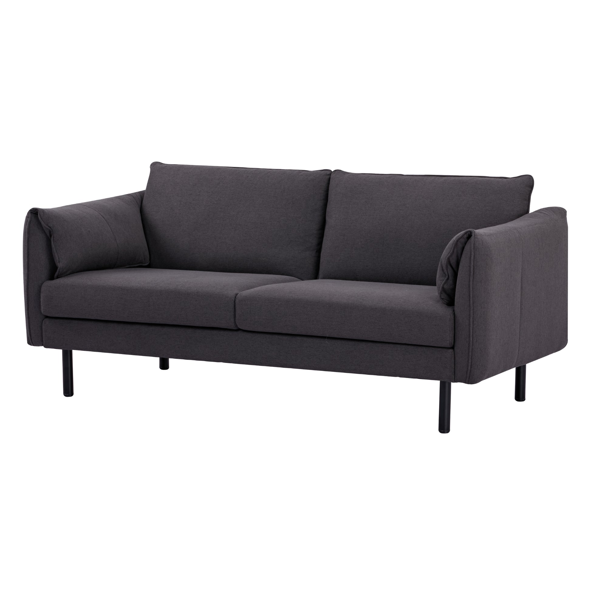 Channel 3 Seater Fabric Sofa Lounge Couch Charcoal - Cosy Abode