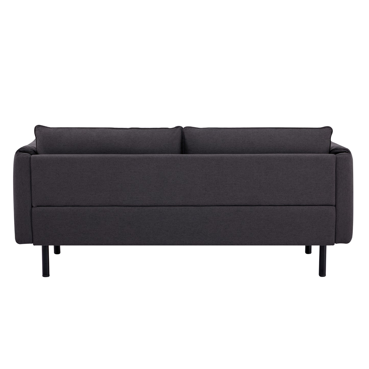 Channel 3 Seater Fabric Sofa Lounge Couch Charcoal - Cosy Abode