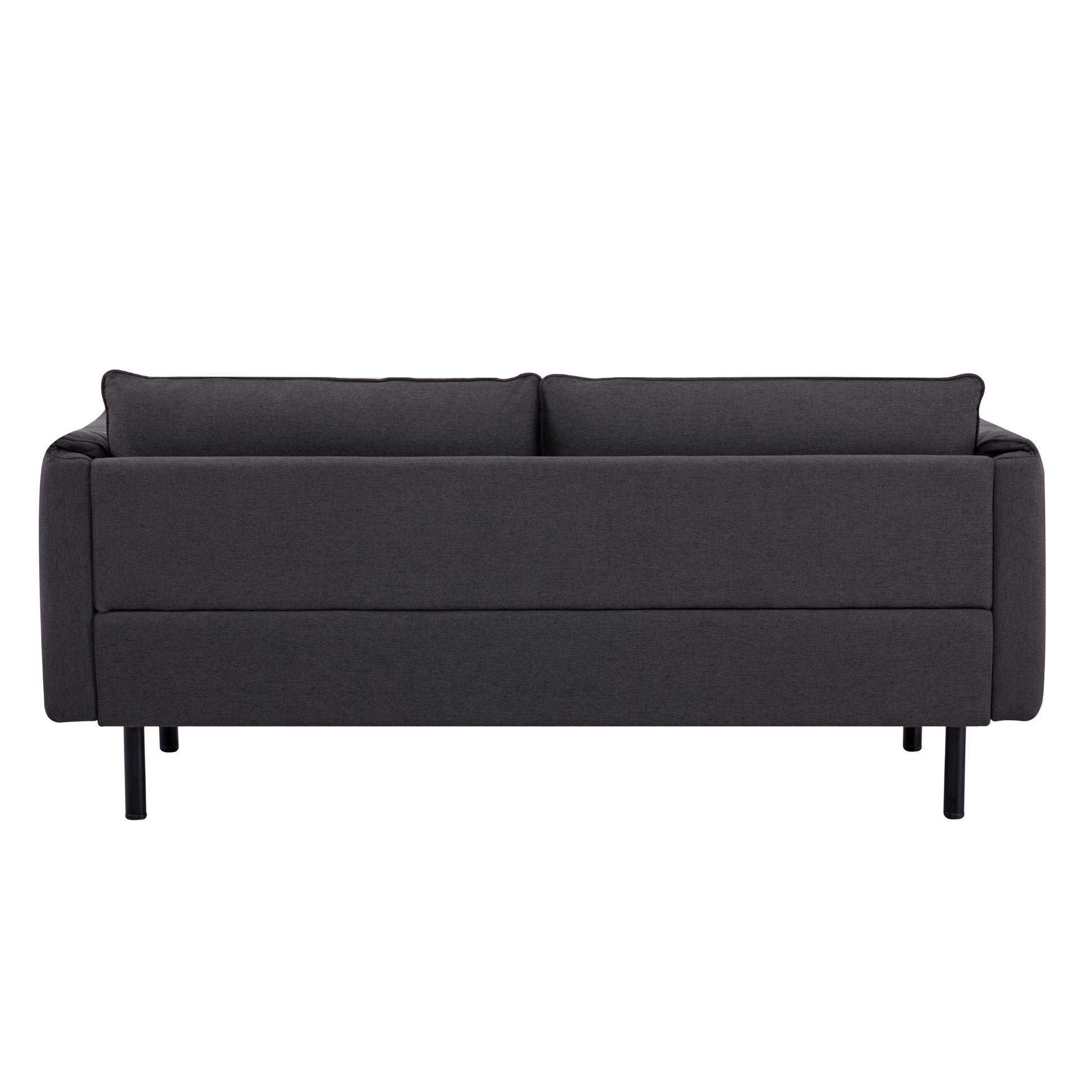 Channel 3 Seater Fabric Sofa Lounge Couch Charcoal - Cosy Abode