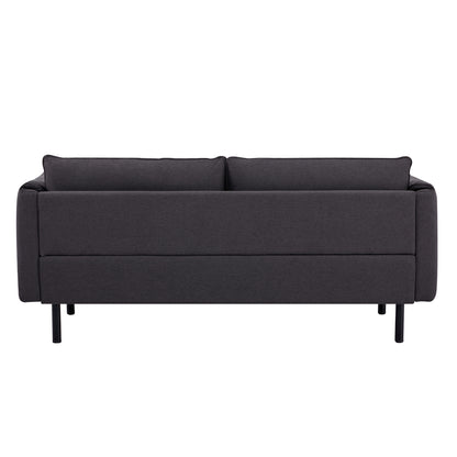 Channel 3 Seater Fabric Sofa Lounge Couch Charcoal - Cosy Abode