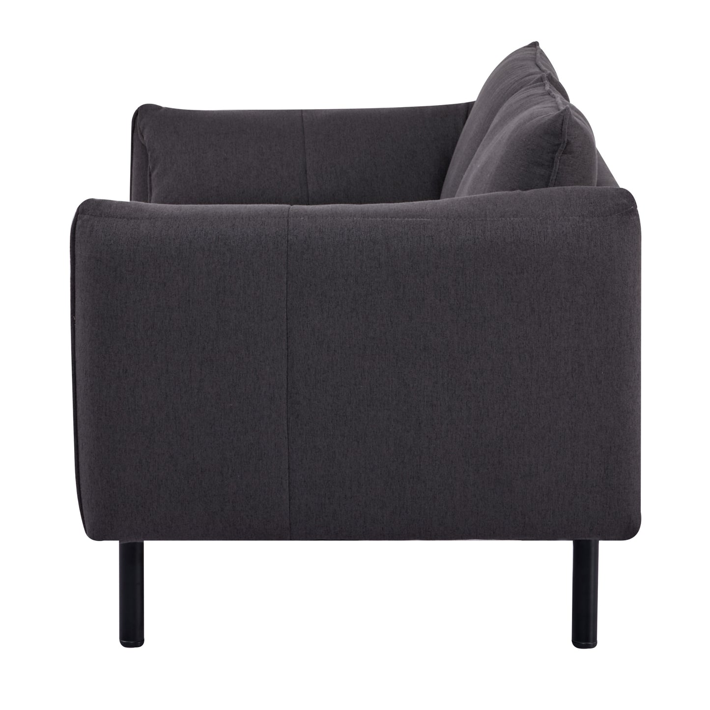 Channel 3 Seater Fabric Sofa Lounge Couch Charcoal - Cosy Abode