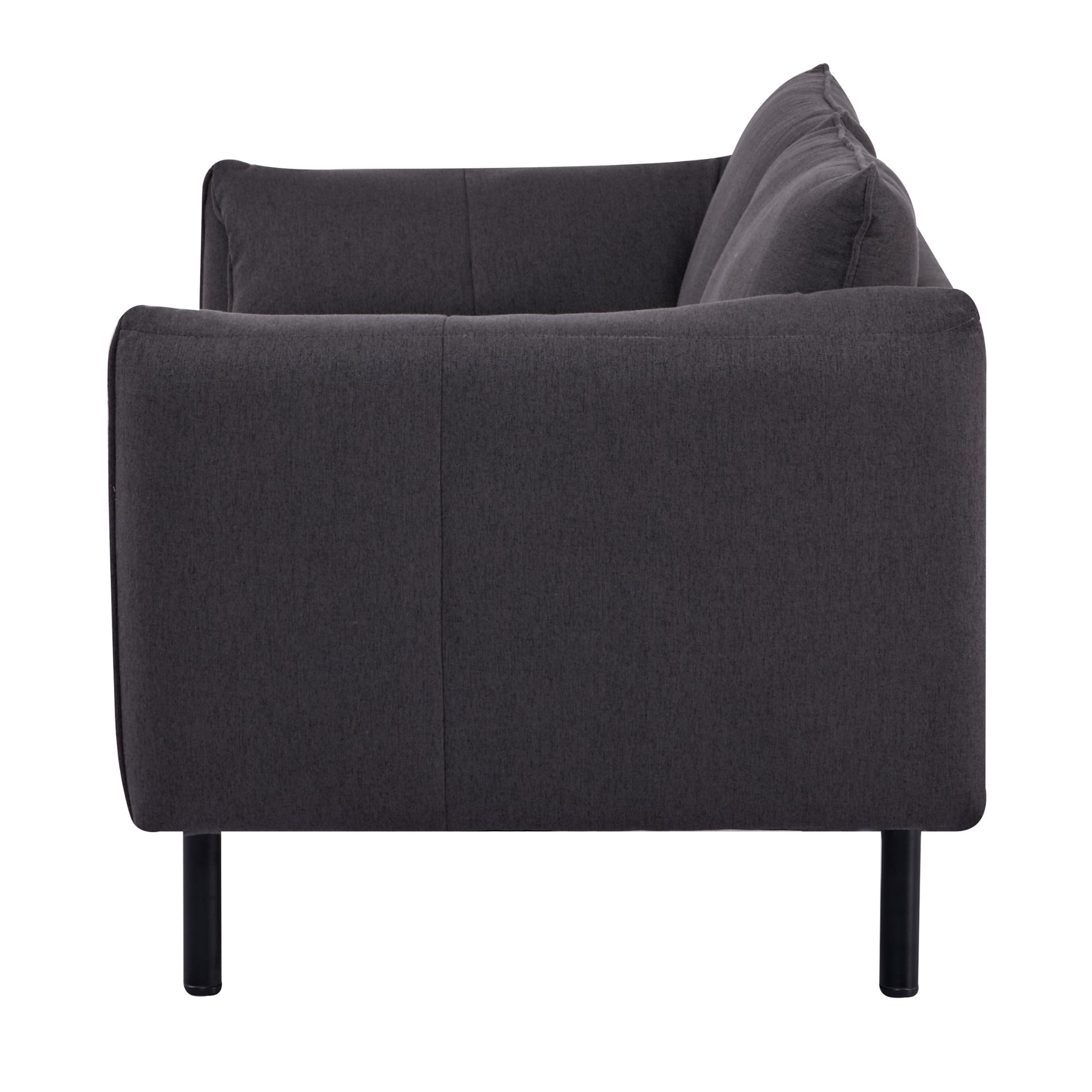 Channel 3 Seater Fabric Sofa Lounge Couch Charcoal - Cosy Abode
