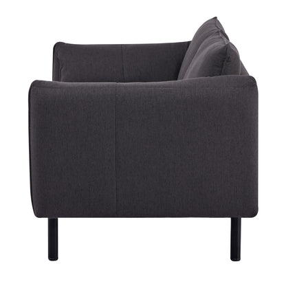 Channel 3 Seater Fabric Sofa Lounge Couch Charcoal - Cosy Abode