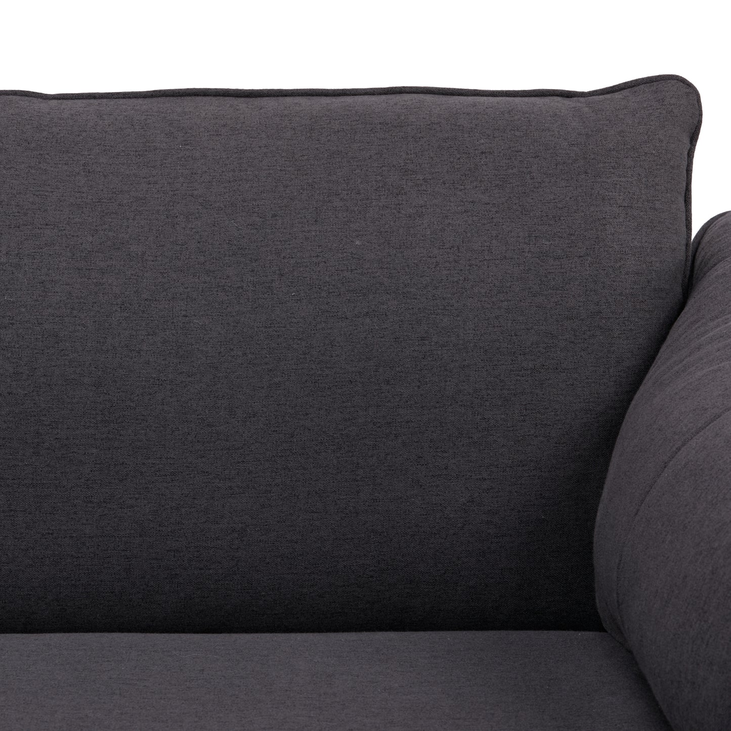 Channel 3 Seater Fabric Sofa Lounge Couch Charcoal - Cosy Abode