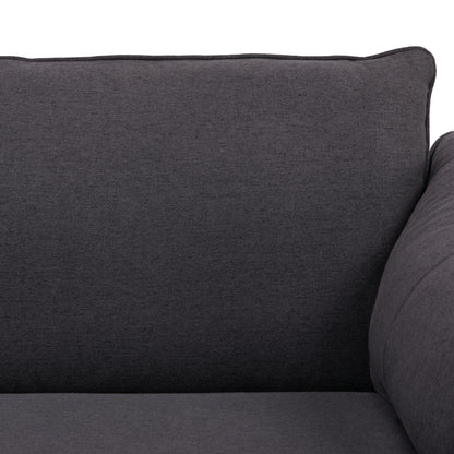 Channel 3 Seater Fabric Sofa Lounge Couch Charcoal - Cosy Abode