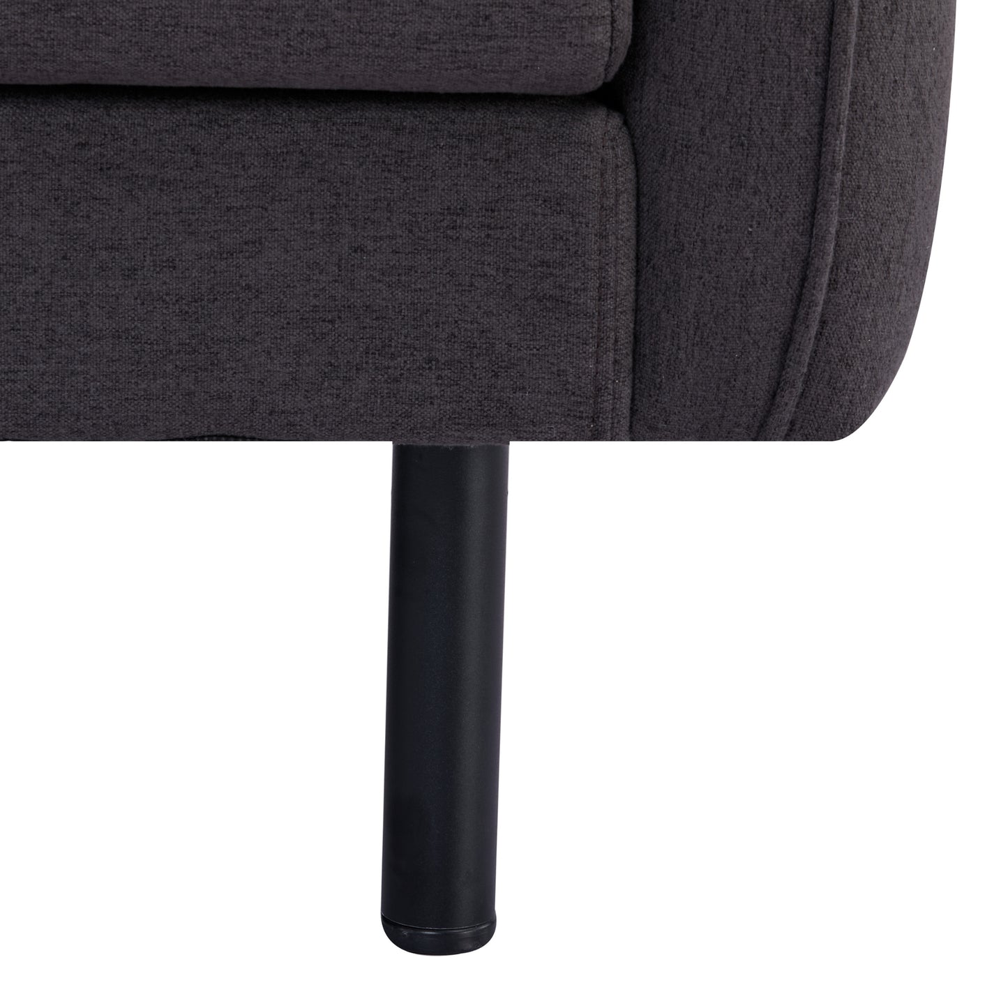 Channel 3 Seater Fabric Sofa Lounge Couch Charcoal - Cosy Abode
