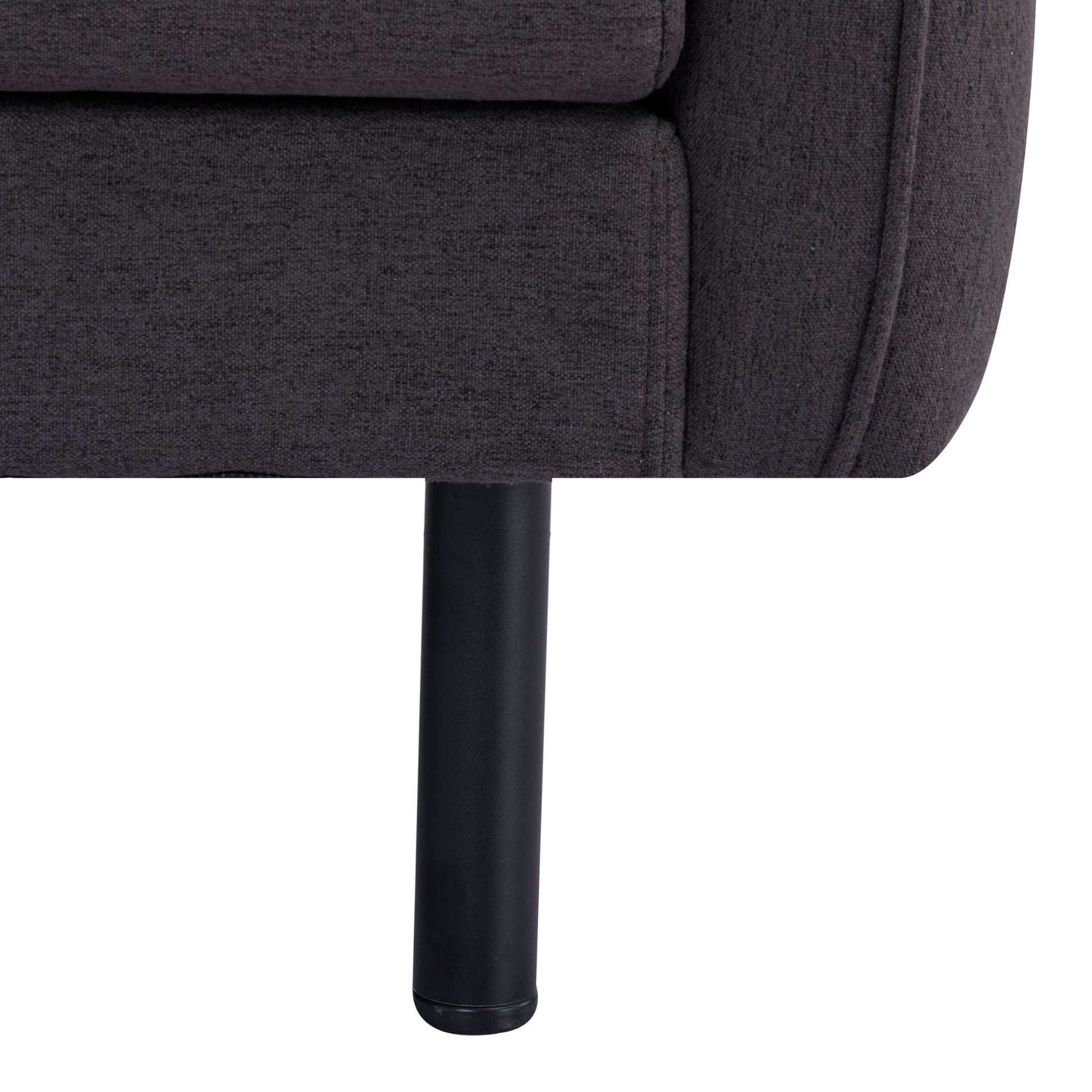 Channel 3 Seater Fabric Sofa Lounge Couch Charcoal - Cosy Abode