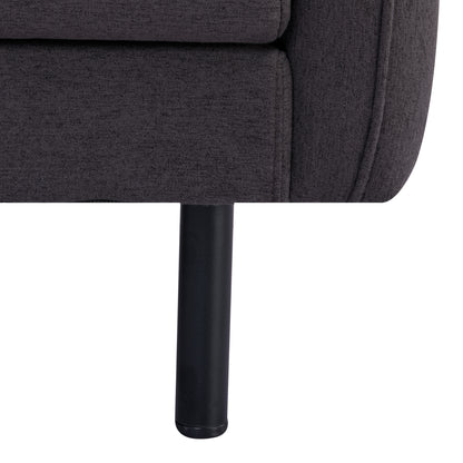 Channel 3 Seater Fabric Sofa Lounge Couch Charcoal - Cosy Abode