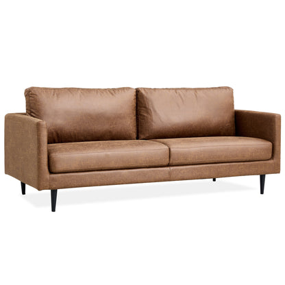 Athena 2 + 3 Seater Sofa Fabric Uplholstered Lounge Couch - Saddle - Cosy Abode