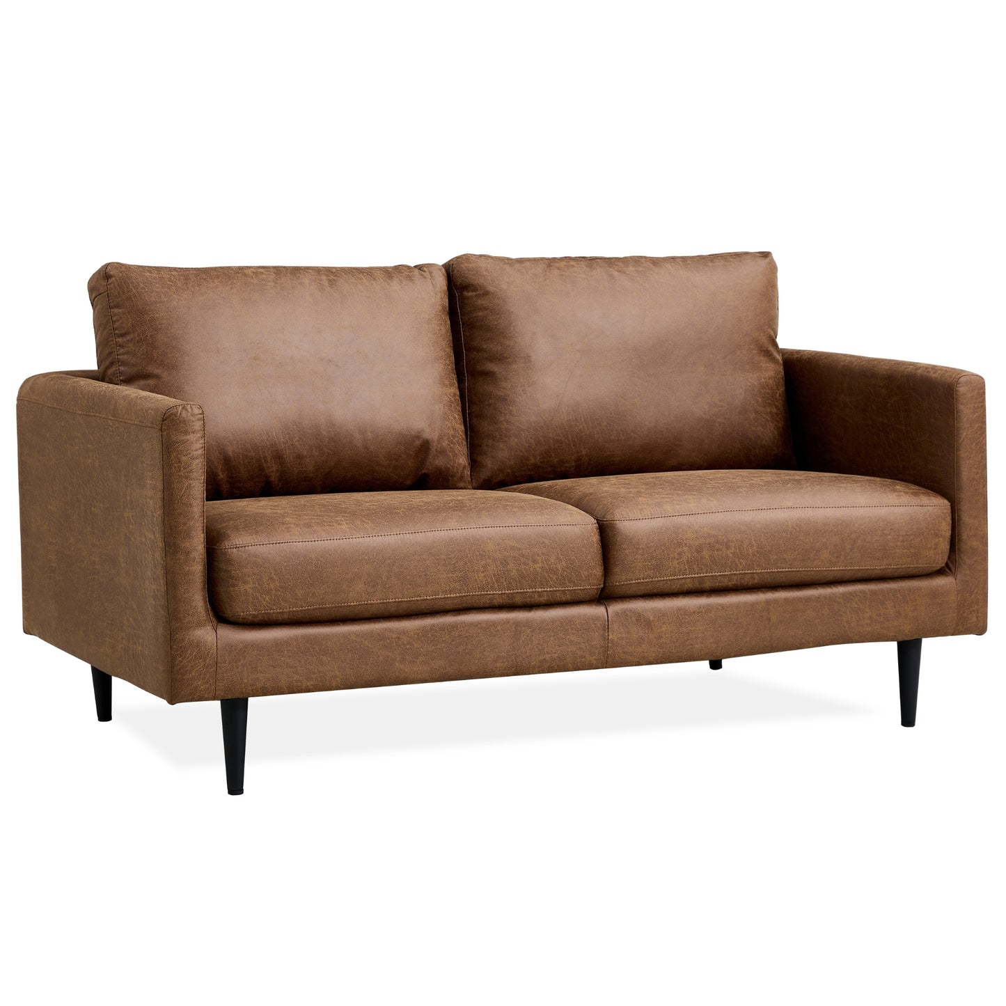 Athena 2 + 3 Seater Sofa Fabric Uplholstered Lounge Couch - Saddle - Cosy Abode