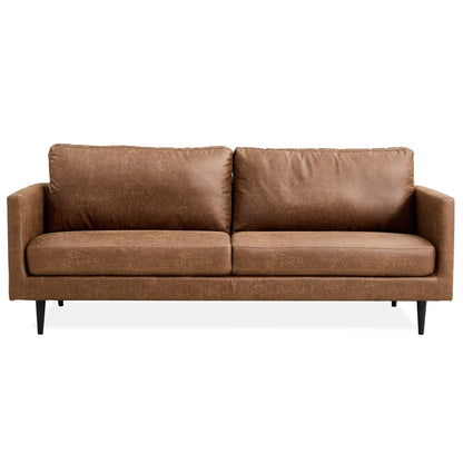 Athena 3 Seater Sofa Fabric Uplholstered Lounge Couch - Saddle - Cosy Abode