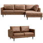 Athena 2 + 2 Seater Sofa Fabric Uplholstered Right Chaise Lounge Couch - Saddle - Cosy Abode