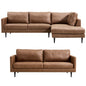 Athena 2 + 3 Seater Sofa Fabric Uplholstered Right Chaise Lounge Couch - Saddle - Cosy Abode
