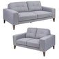 Juliet 2 + 3 Seater Sofa Set Soft Fabric Uplholstered Lounge Couch Grey - Cosy Abode