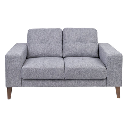 Juliet 2 + 3 Seater Sofa Set Soft Fabric Uplholstered Lounge Couch Grey - Cosy Abode