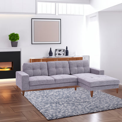Juliet 2 Seater Sofa Soft Fabric Uplholstered Lounge Couch with RHF Chaise Grey - Cosy Abode