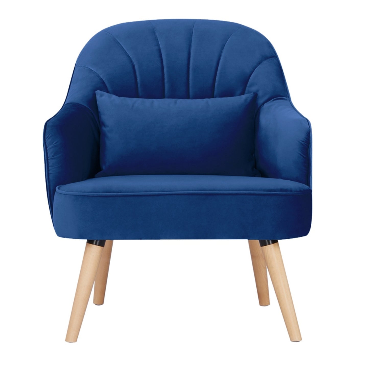 Keira Accent Sofa Arm Chair Fabric Uplholstered Lounge Couch - Dark Blue - Cosy Abode