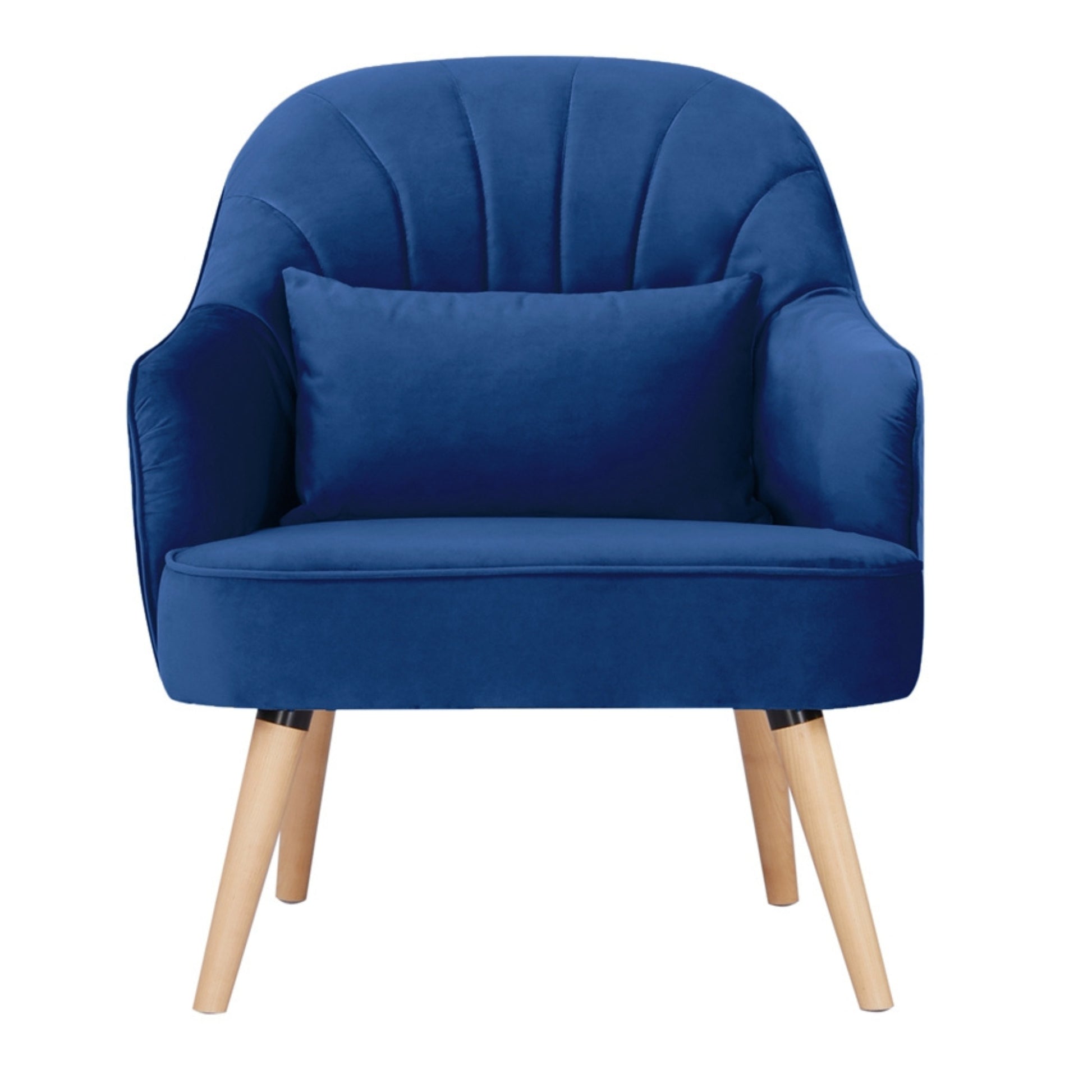 Keira Accent Sofa Arm Chair Fabric Uplholstered Lounge Couch - Dark Blue - Cosy Abode