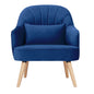 Keira Accent Sofa Arm Chair Fabric Uplholstered Lounge Couch - Dark Blue - Cosy Abode
