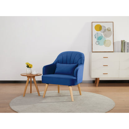 Keira Accent Sofa Arm Chair Fabric Uplholstered Lounge Couch - Dark Blue - Cosy Abode