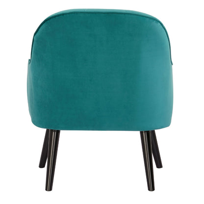 Keira Accent Sofa Arm Chair Fabric Uplholstered Lounge Couch - Mid Blue - Cosy Abode
