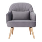 Keira Accent Sofa Arm Chair Fabric Uplholstered Lounge Couch - Mid Grey - Cosy Abode